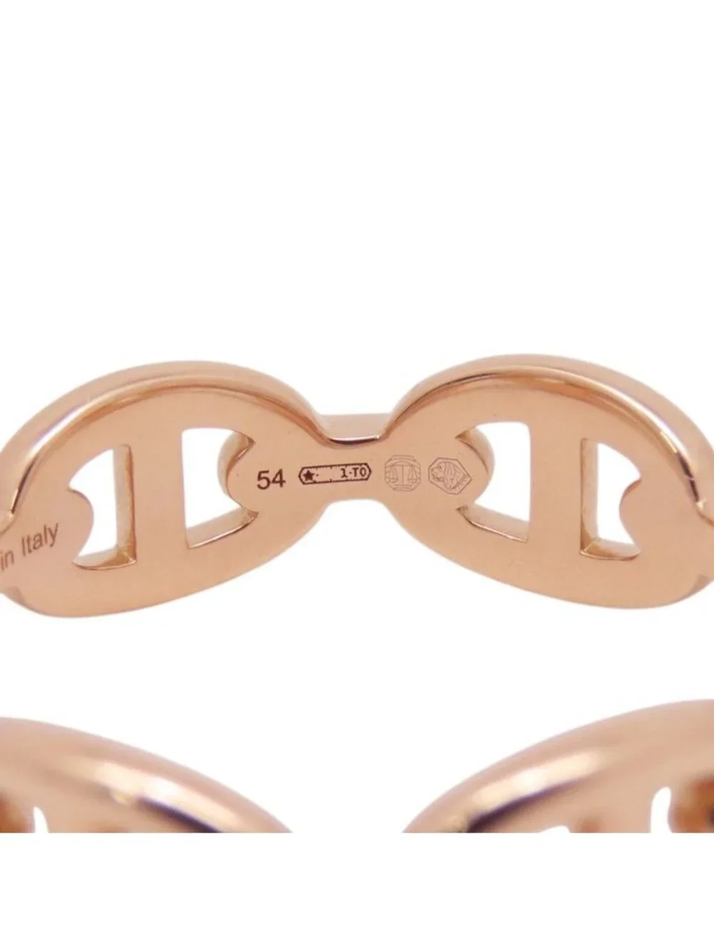 Hermes Ring Chaine D'Ancre PM 18K Pink Gold 54 Enchainee